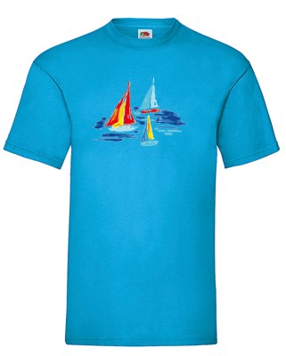 FRUIT OF THE LOOM T-shirt με στάμπα K1305  ΤΥΡΚΟΥΑΖ